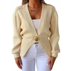 NEW FORE long sleeves textured cardigan in cream